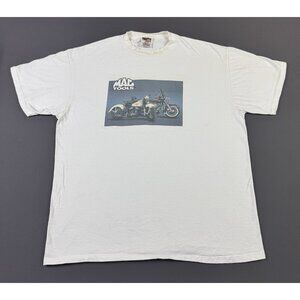 Rare Vintage 90s MAC Tools Motorcycle Oneita XL White Single Stitch Shirt Promo